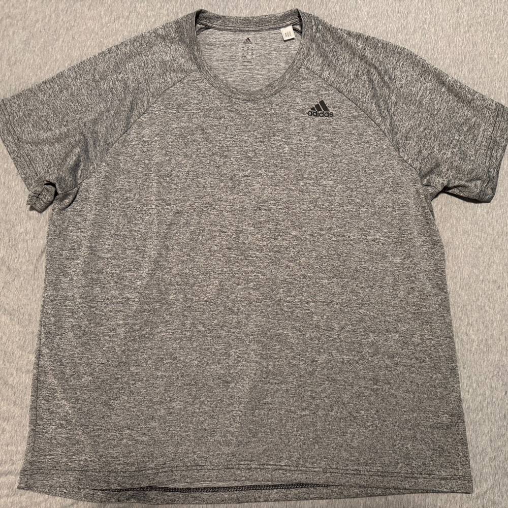 Adidas Men's Heathered Gray Short Sleeve Tee